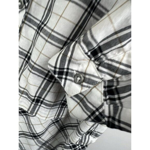J Jill Blouse Top Size Large Plaid Flannel Button Down Oversized Long Sleeve - Picture 4 of 9